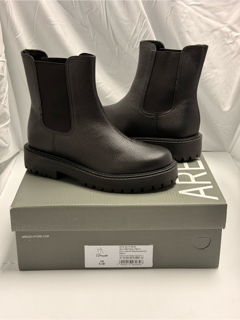 Arezzo Black Chunky Chelsea Booties